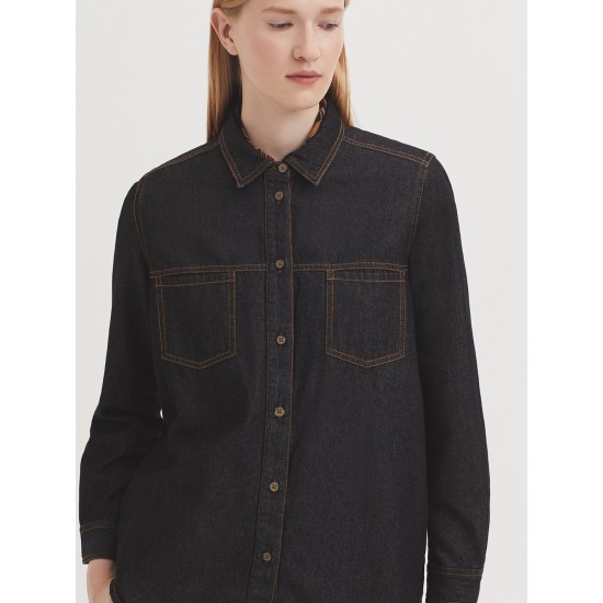 Γκρι τζιν πουκάμισο