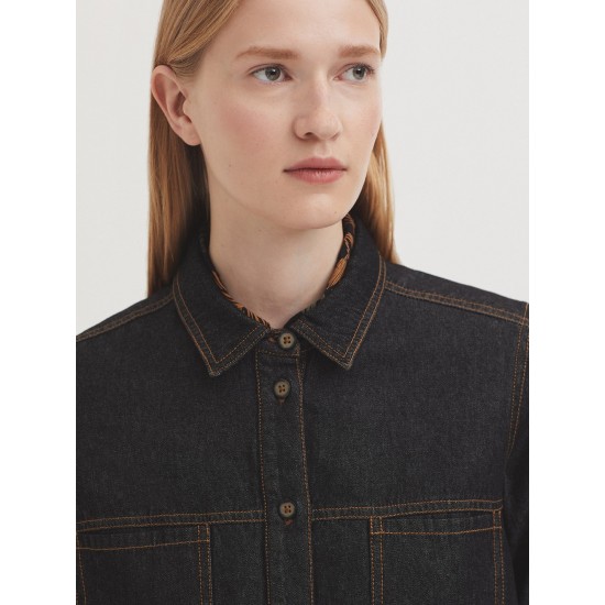 Γκρι τζιν πουκάμισο