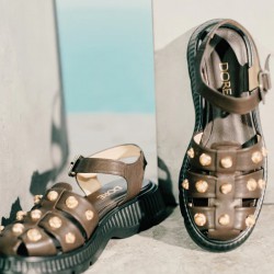 Πέδιλα Fisherman Flatform καφέ Δερμάτινα Παπούτσια