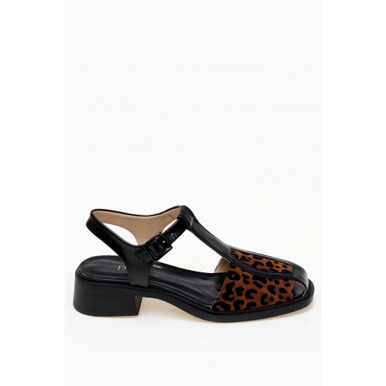 DORE ΜΑΥΡΑ ΔΕΡΜΑΤΙΝΑ T-BAR ΣΑΝΔΑΛΙΑ LOAFERS ΜΕ ΛΕΠΤΟΜΕΡΕΙΑ LEOPARD PRINT DORE ΜΑΥΡΑ ΔΕΡΜΑΤΙΝΑ T-BAR ΣΑΝΔΑΛΙΑ LOAFERS ΜΕ ΛΕΠΤΟΜΕΡΕΙΑ LEOPARD PRINT