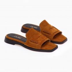 DORE Mules Flat Καμένο Πορτοκαλί