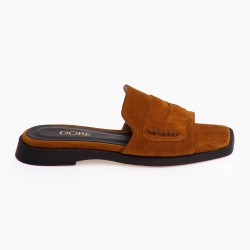 DORE Mules Flat Καμένο Πορτοκαλί