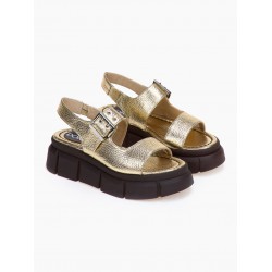 DORE Πέδιλα Chunky Platform Χρυσό Δερμάτινα Παπούτσια