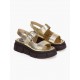 DORE Πέδιλα Chunky Platform Χρυσό Δερμάτινα Παπούτσια