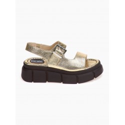 DORE Πέδιλα Chunky Platform Χρυσό Δερμάτινα Παπούτσια