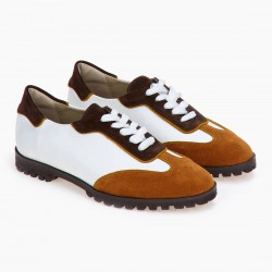 DORE Retro Urban Sneaker - Λευκό-Καφέ-Πορτοκαλί