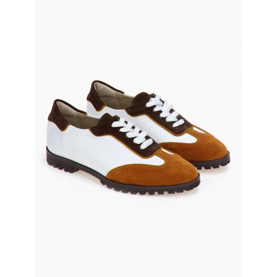 DORE Retro Urban Sneaker - Λευκό-Καφέ-Πορτοκαλί