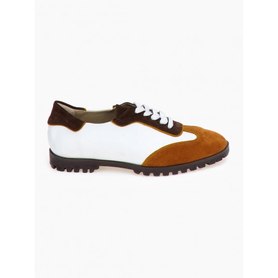 DORE Retro Urban Sneaker - Λευκό-Καφέ-Πορτοκαλί