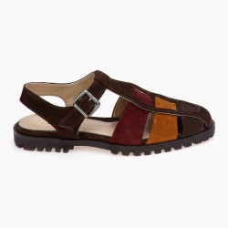DORE Fisherman Πέδιλα Flat Καστόρι Καφέ Δερμάτινα Παπούτσια