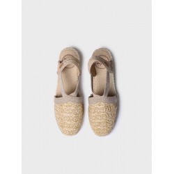 WEDGE ESPADRILLES ΣΕ ΦΥΣΙΚΟ ΥΦΑΣΜΑ ΣΕ ΜΠΕΖ ΧΡΩΜΑ  TERRA NZ