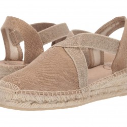 VERDI V Flat vegan espadrille για γυναίκες από βαμβακερό ύφασμα Χρώμα TOBACCO