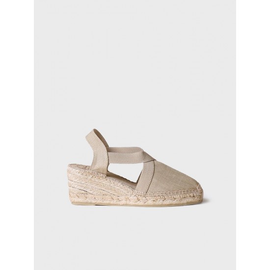 Medium wedge vegan εσπαντρίγιες σε χρώμα Stone -  VERONA