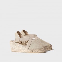 Medium wedge vegan εσπαντρίγιες σε χρώμα Stone -  VERONA