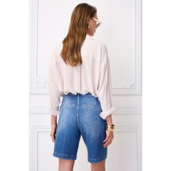 SARAH LAWRENCE LEE DENIM CHINOS BLUE τζιν βερμούδα
