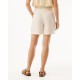 Σορτς Linen Mix Slub Υπόλευκο