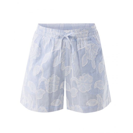 Mexx stripped flower jacquard σορτς γαλάζιο 