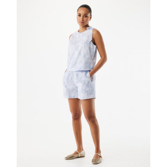 Mexx stripped flower jacquard σορτς γαλάζιο 
