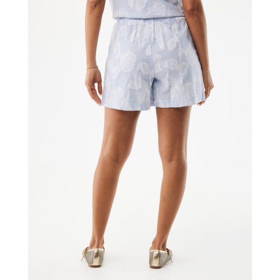 Mexx stripped flower jacquard σορτς γαλάζιο 