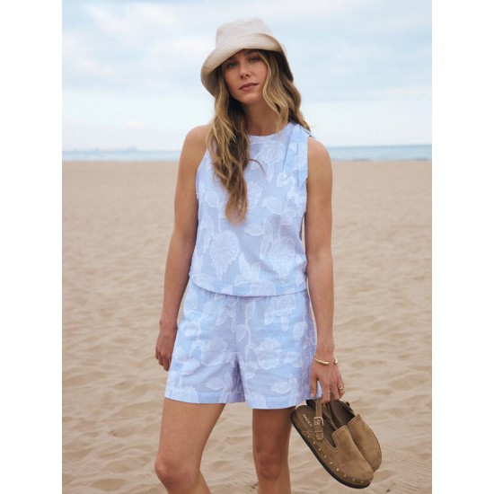 Mexx stripped flower jacquard σορτς γαλάζιο 