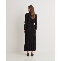 Μαύρη πλισέ μίντι φούστα