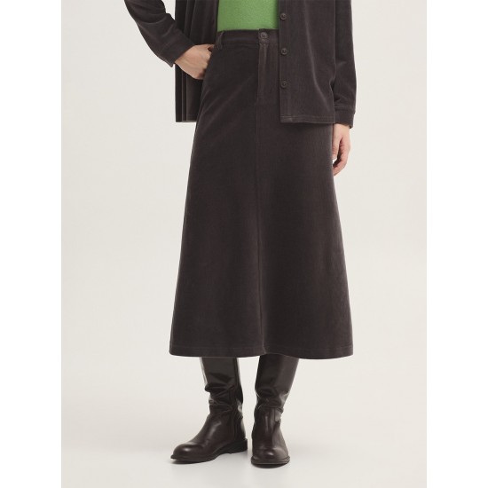 Μακριά φούστα από ελαστικό μικρο κοτλέ