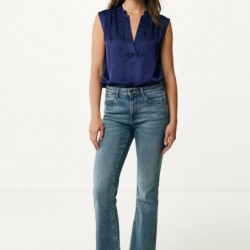 Violet Satin Top Navy